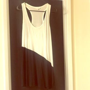 Black and white long tank top